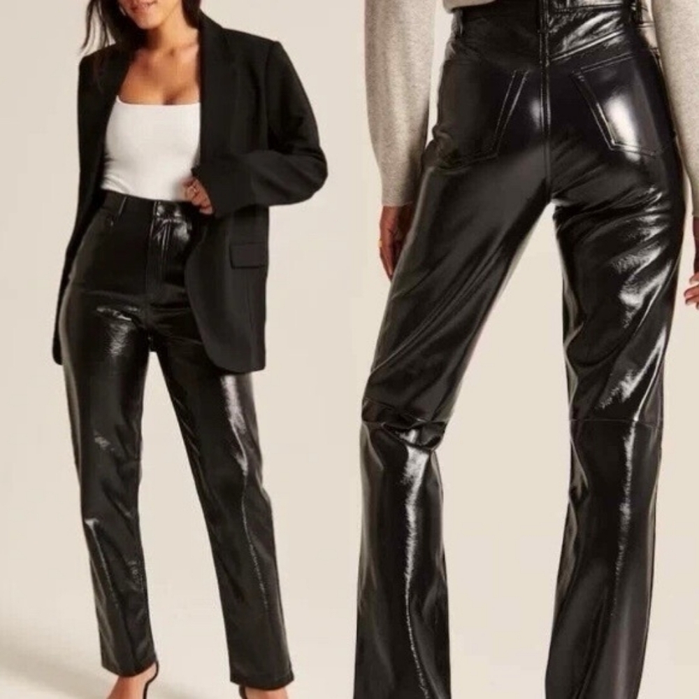 Abercrombie & Fitch A&F Curve Love black Leather Pants 90s